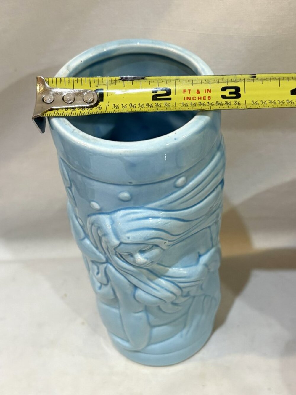 Turquoise Ceramic 3D Mermaid Dolphin Ocean Fish Tiki Mug Tumbler - Picture 3 of 8